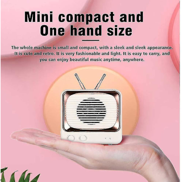 Retro Bluetooth-högtalare, Vintage Bärbar Bluetooth-högtalare Bärbar FM-radio Minihögtalare