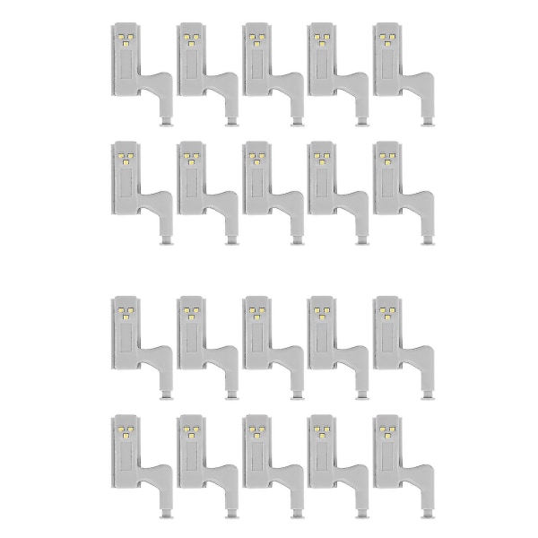 10stk Skap Garderobe Led Hengsel Lys Smart Sensor Lampe Varm Hvit