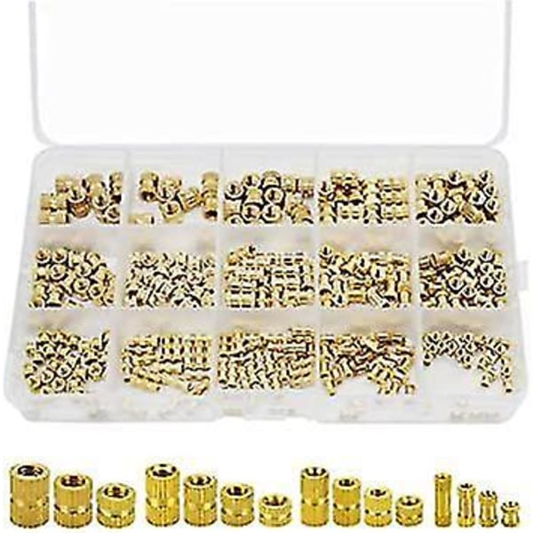 330pcs Female Thread Knurled Nuts M2 M3 M4 M5 Brass Insert