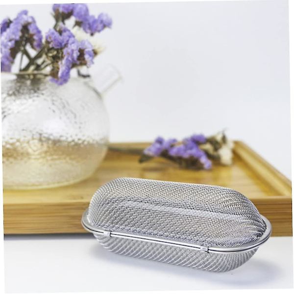 Teekule i rustfritt stål, krydderinfuser, te-sil, krydderdiffuser til matlaging, Ovalsilver1pcs
