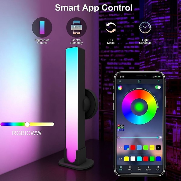 RGB Smart LED Lysbjælke Wifi Bluetooth Desktop Atmosfærisk Lys