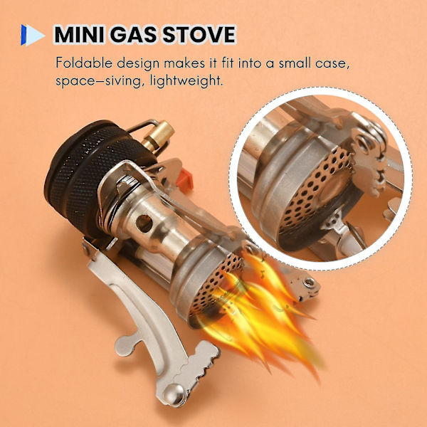 Mini Gasskomfyr Super Lett Campingkomfyr Utendørs Matlagingsbrenner Foldbar Camping Gasskomfyr Wit-haoyi-yuhao