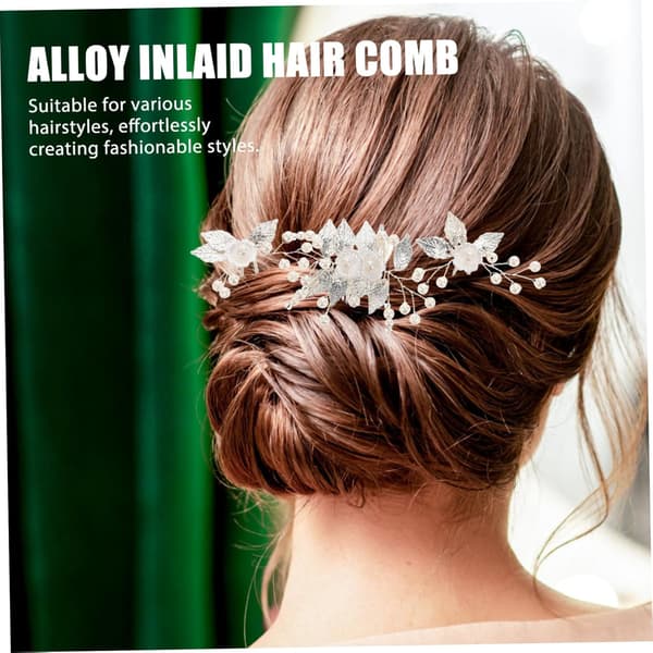 1 set brud hårkam elegant strass imitation pärla håraccessoarer