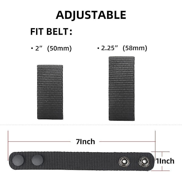 4 stk. Duty Belt Keeper med dobbelte trykknapper / Bred sikkerhetsbelte for taktisk bruk