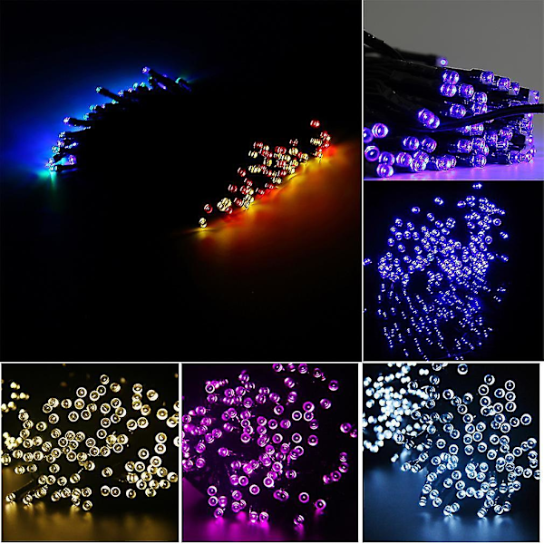 15m 100LED Solcellsdriven LED-ljusslinga Jul