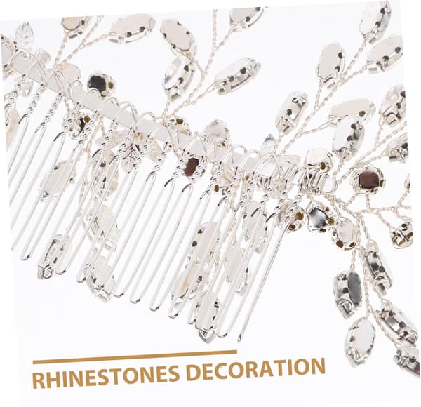 Brude Rhinestone Hodeplagg Bryllup Hårkam for Bruder Sidekam Detaljpynt