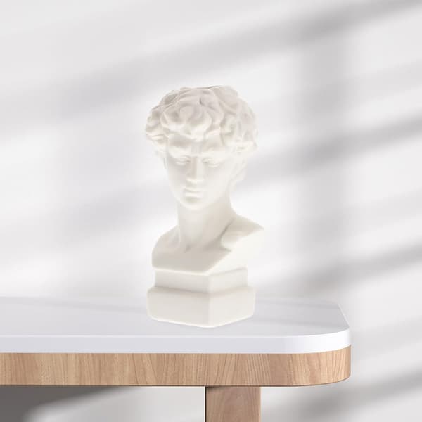 Vit Keramisk David Staty Vas med Lämplig Kapacitet, Modern Design och Lätt Blomvas