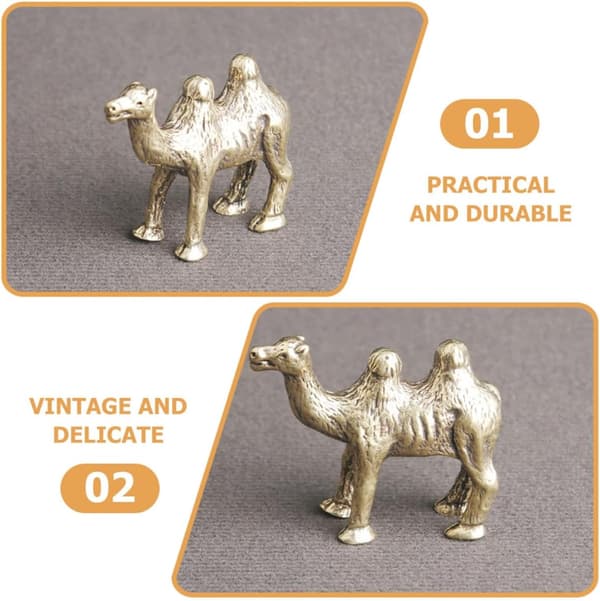 Gyllen messing kamelpynt Messing kamelformet figur Retro stil Plassbesparende