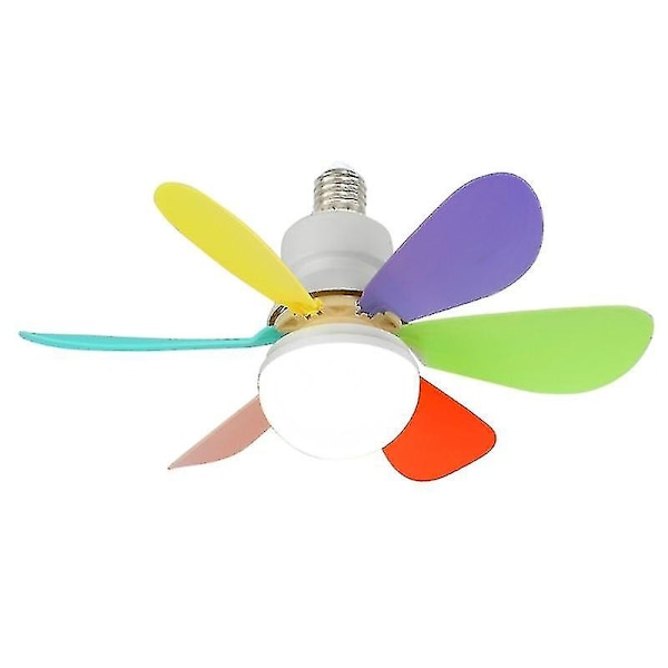 Takvifte med lys 2-i-1 Ac86v-265v 110v 220v Lysekronevifte for innendørs kontor Multicolor