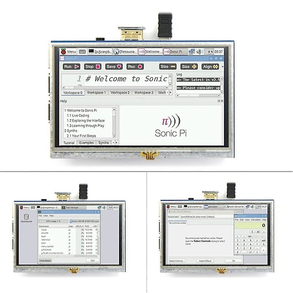 5-tums Resistiv Pekskärm LCD HDMI Raspberry