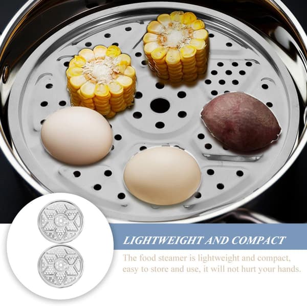 Dampbrett 2 stk rustfritt stål gjenbrukbart og kompakt kokestativ, sølv hermetikkstativ