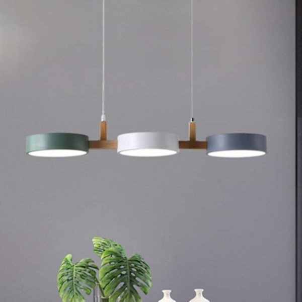 LED-Hänglampa Modern Trä 77cm Sladd Justerbar 3-ljus