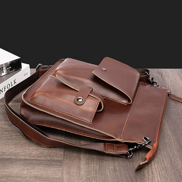 Messenger-väska för män Snygg axelväska för män Moderiktig korsväska (brun) (1 st)