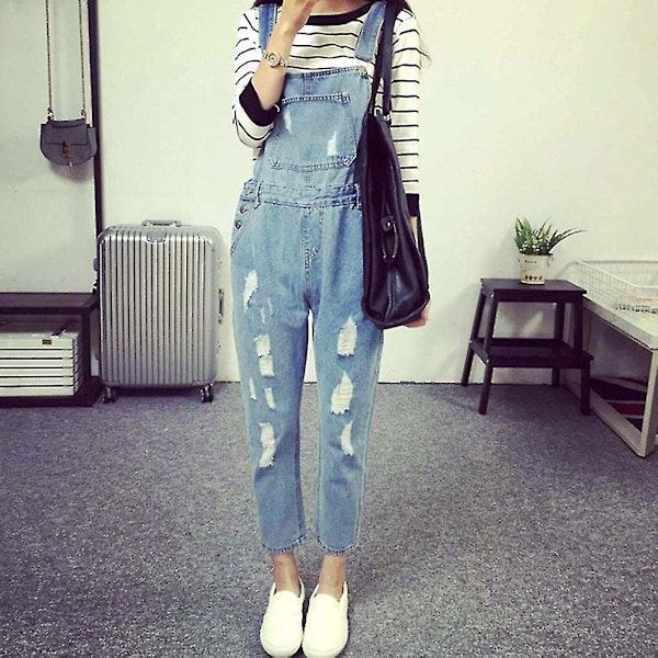 Vintage Dame Jumpsuit med Seler i Jeans