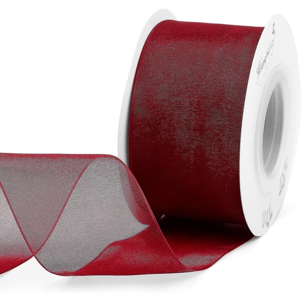 Redhrey's Craft 1-1/2 tommer Charcoal Shimmer Sheer Organza Ribbon - 25 Yards Va