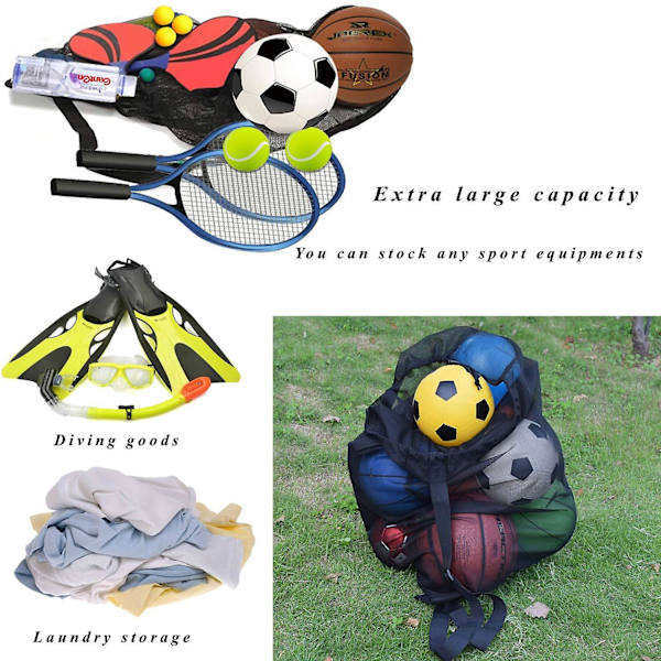 Oversized Sports Drawstring Mesh Ball Bag