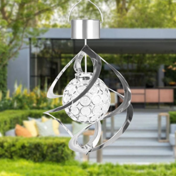 Solcelled Vindklokker LED Spiral Spinner Lampe Fargeskiftende Hengende Vindlys Galaxy Vindklokker For Utendørs Hage Hagegård Plen Balkong Veranda