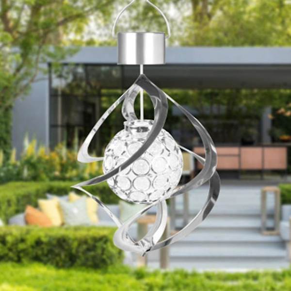 Solcellsdrivna Vindspel LED Spiral Spinnerlampa Färgväxlande Hängande Vindljus Galaxy Vindspel För Utomhus Trädgård Innergård Gräsmatta Balkong Veranda
