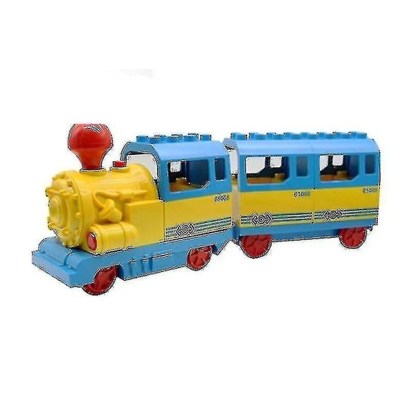 Batteridriven Duplo-tågbyggstenar Utbildningsspel Ty-yuhao Blue