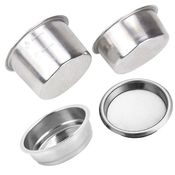 4 st 51 mm Kaffefilter Ersättningsfilterkorg för Kaffebottnlös Portafilter för Espresso Ma