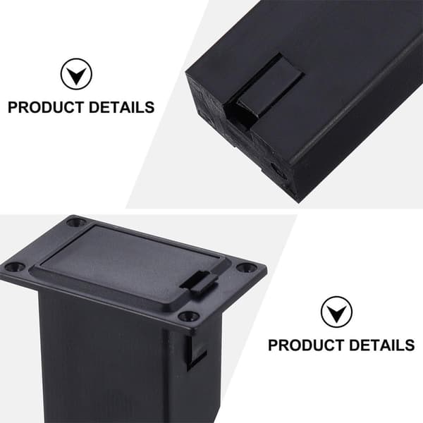 9v Batteri Gitarrfodral Tillbehör Batterilåda Förvaring Svart Plast Metall Elegant Modern Design Stabil