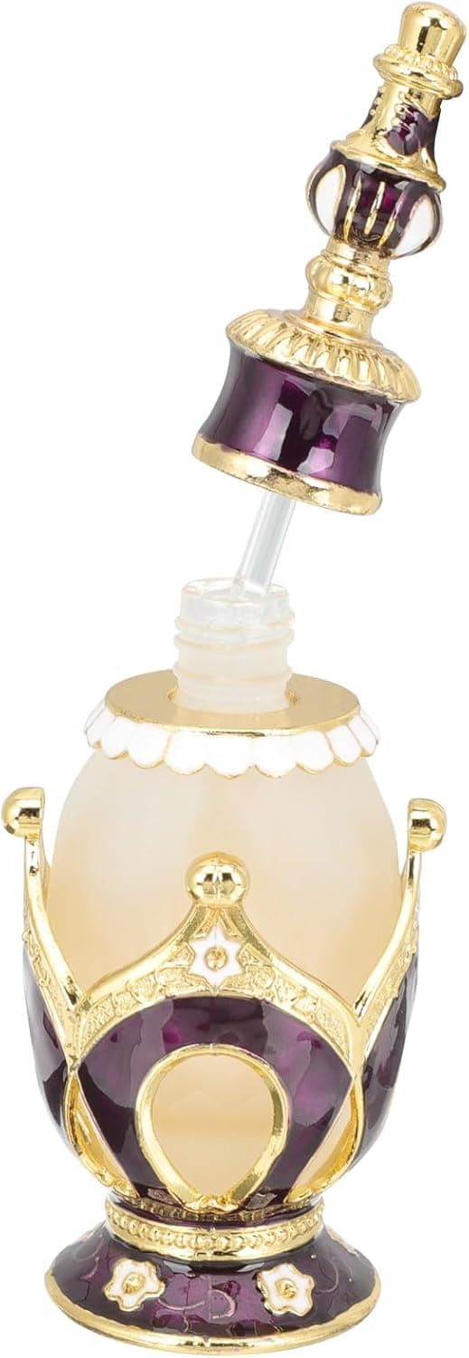 25 ml parfymflaska parfym eterisk olja underflaska lila glas och legering påfyllningsbart aromaterapitillbehör