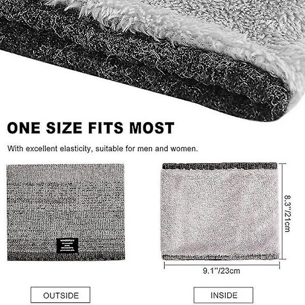 Vinterhalsduk för Män Fleece Ring Bandana Stickad Varm Solid Halsduk Kvinnor Halsvärmare B10-solid