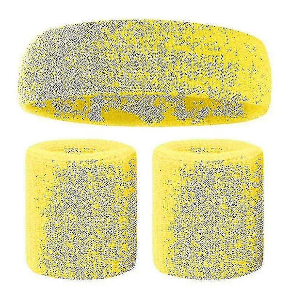 Svettbandsset Färgglada Hårband Armband Elastiskt Atletiskt Svettabsorberande Svettbandsset För