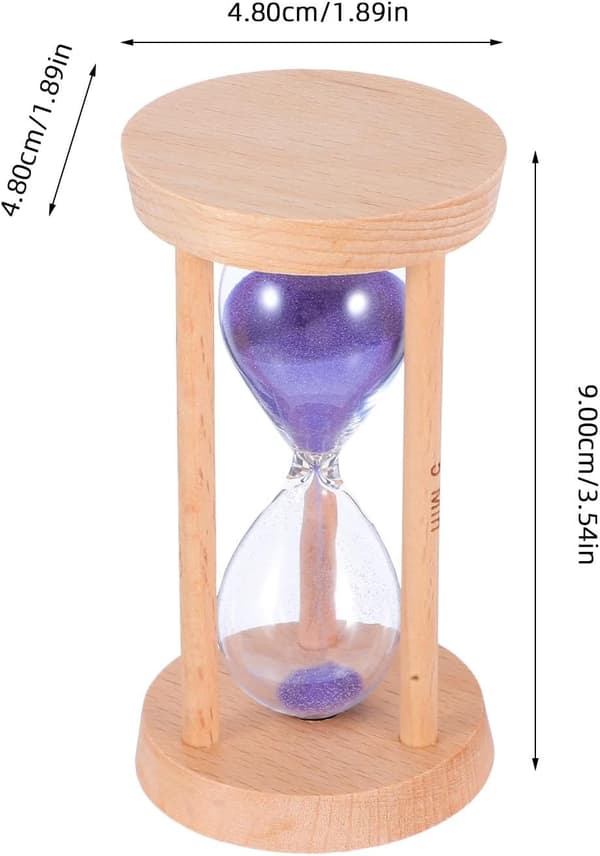 5-minuters timglas Mini Timglas Timer Träram Glas Sand Klassisk Rund Elegant