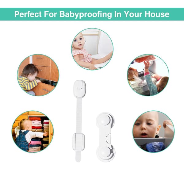 Barnsäkerhetslås, Babysäkra Skåplås, 10-pack Babysäkerhetslås