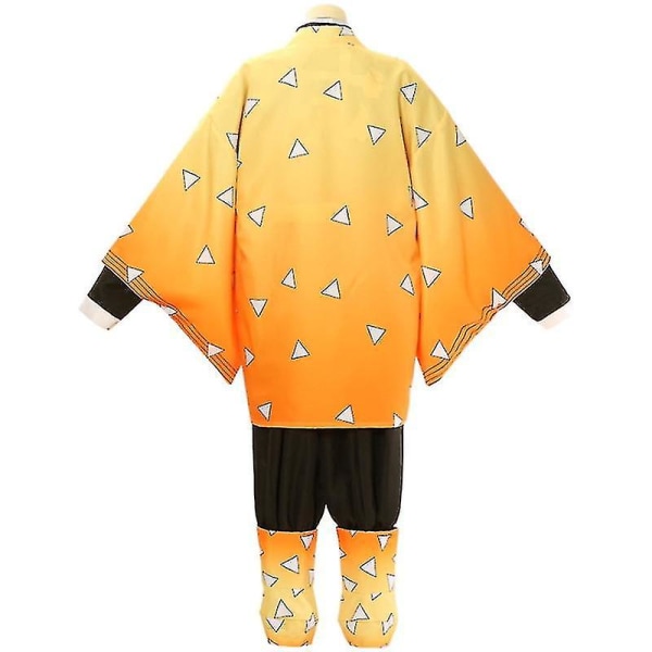 Voksne barn Anime Demon Slayer Kimetsu No Yaiba Agatsuma Zenitsu kostyme Kimono Anime Suit Parykk