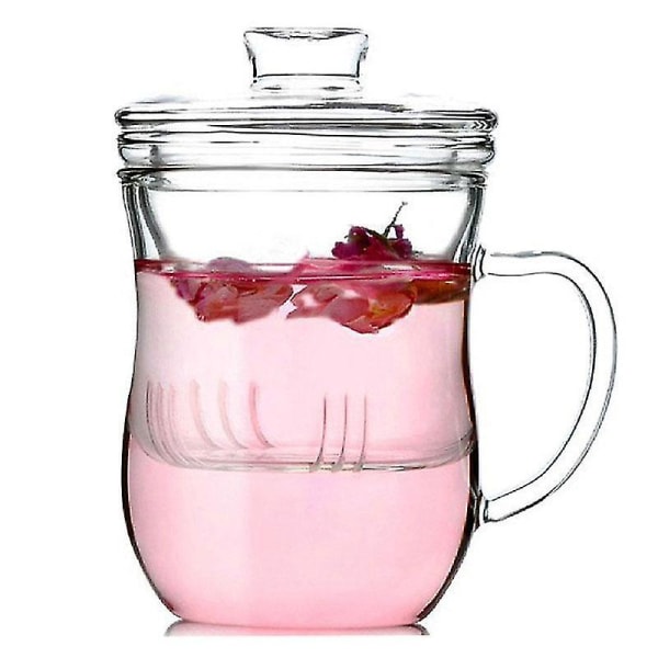 Transparent Glaskop med Varmebestandig Tekande Infuser Filter