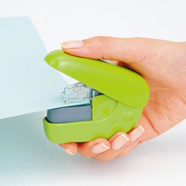 Plus Paper Clinch Kompakt Häftapparat Utan Häftklamrar green