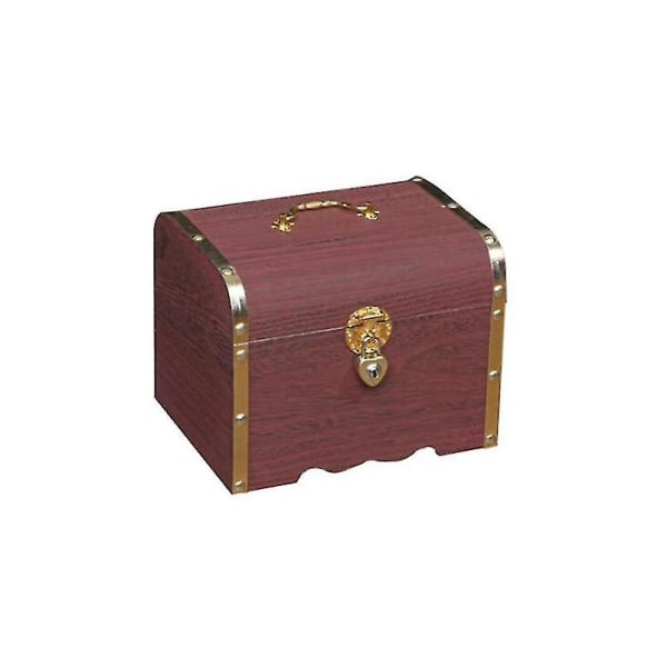 Vintage Pirate Treasure Wooden Piggy Bank Cash Myntsparing