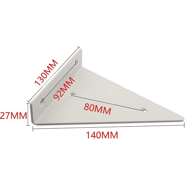 2 stk Heavy Duty trekant skjult hyllebrakett, trekant stålhyllestøttebraketter, metall veggfeste