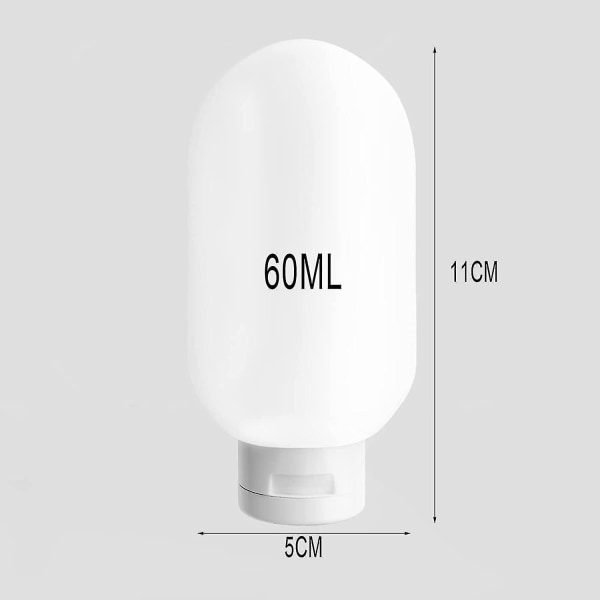 3-pack 60 ml läckagesäkra plastflaskor för resor, påfyllningsbara, klämbara, presentset