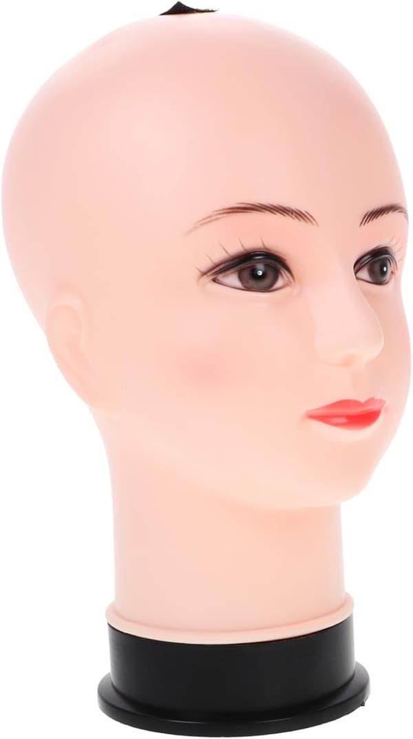 Profesjonell parykkutstillingsmannekenghode for styling, plasthodeform for kvinner, brillehette