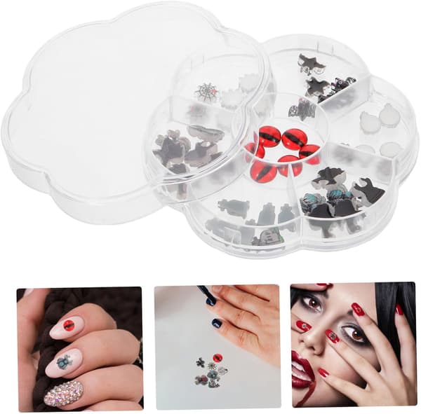 Halloween Nail Art Tilbehør Søde Harpiks Charms til Negledekorationer Edderkoppe-elementer til Festmakeup