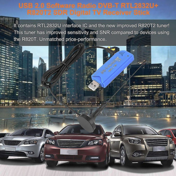 Usb 2.0 Software Radio DVB-T RTL2832U R820T2 TV-mottagare