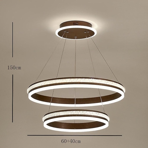 LED-riipusvalaisin 40+60cm 1-lampun rengaspyöreä himmennettävä