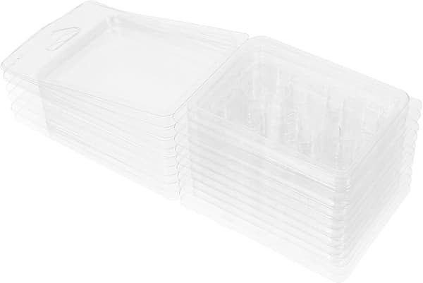 10 st 6-håls pentakelformade plastbehållare för vaxsmältor