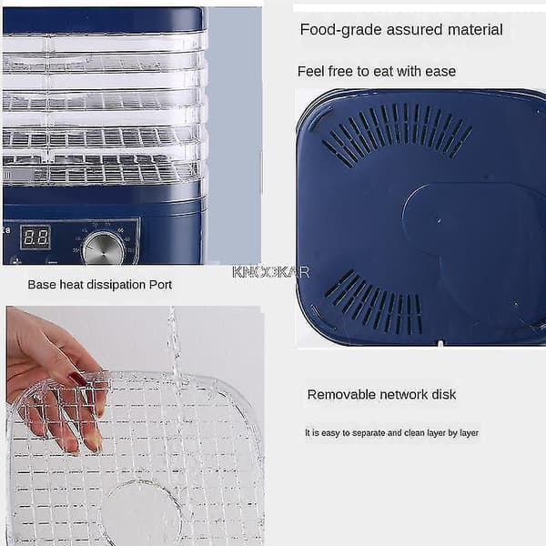 5-bretters Mini Matvaredehydrator Frukttørker Husholdnings Snacks