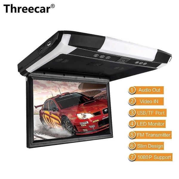 Threecar 1080p 12.44936.4\" Bilmonitor Nedfellbar TFT LCD