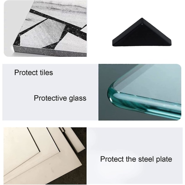 5 mm glass og speil sikkerhetskant hjørnebeskyttere Pute produkt til vinkler Plast hjørnebeskyttere (200 stk, svart)