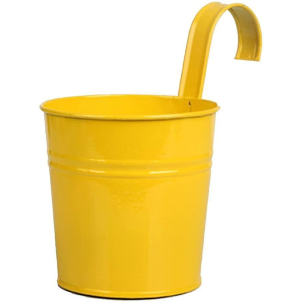 6 Metall Jern Blomsterpotte Vase Henge Balkong Gul Dekor