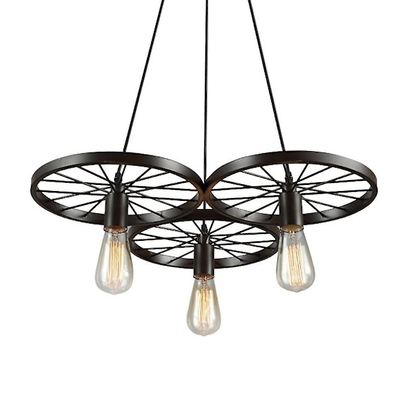 1-lys 56 cm Pendellampe Hjuldesign Lysekrone Metal