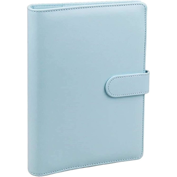 A6 PU Læder Notesbog 6 Runde Ringbind Cover, Til A6 Fyldpapir (Indre Papir Medfølger Ikke) Med Magnetisk Spænde Lukning Budgetbind, Lilla