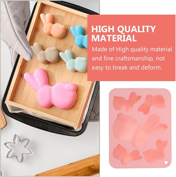 Rosa silikonkaninform påskehareform Non-Stick kake- og dessertbakeform