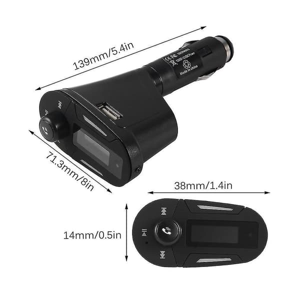 LCD-autokit Bluetooth MP3-soitin FM-lähetin USB