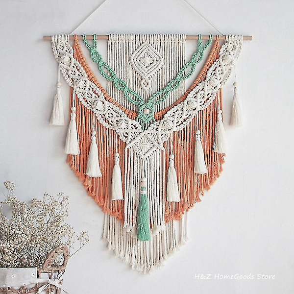 60x75cm Käsin Kudottu Värillinen Makramee-Seinätekstiili Bohemian Sisustus